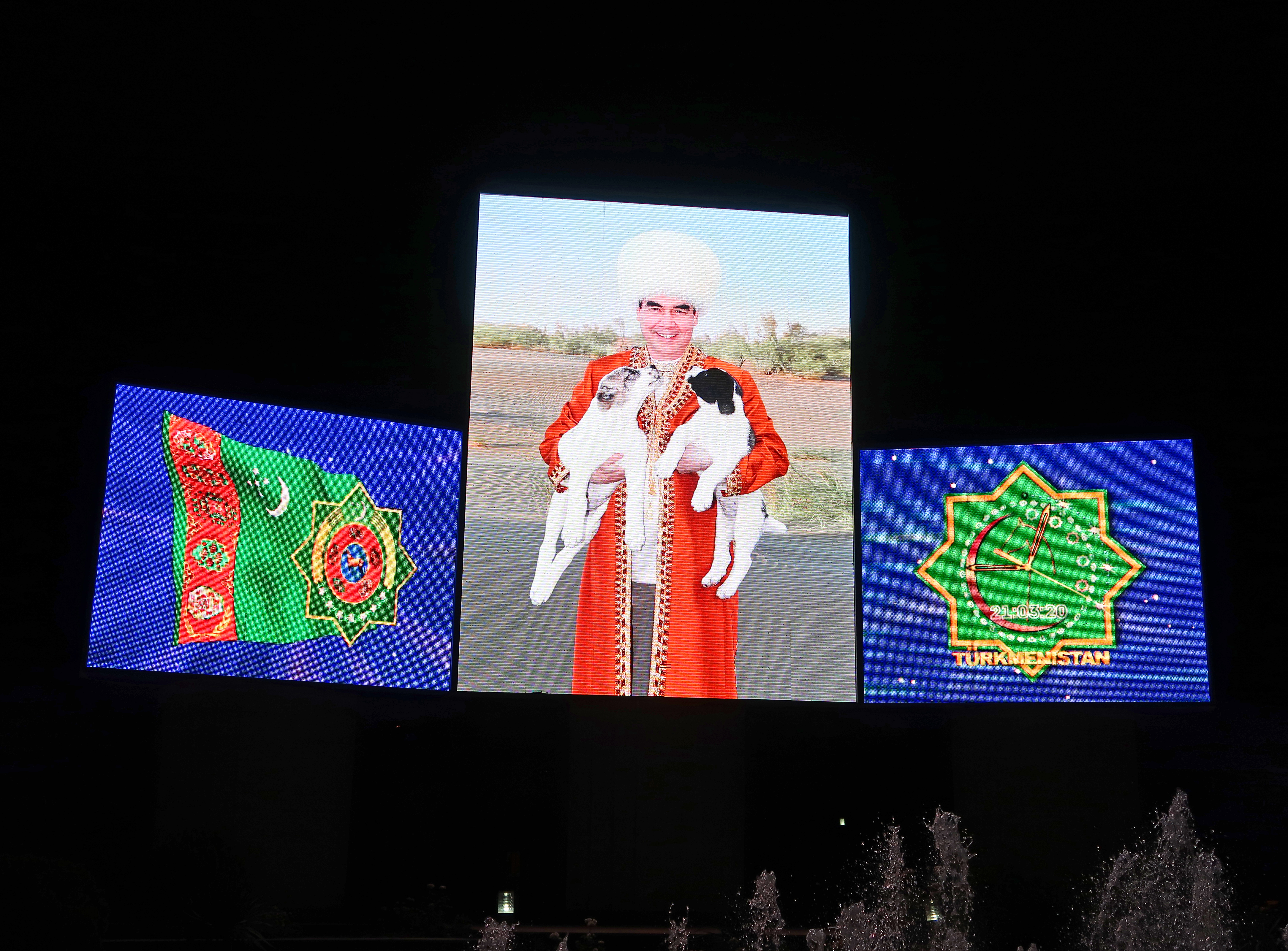 Billboard of President Gurbanguly Berdymukhamedov of Turkmenistan (photo credit: John Pavelka/flickr) Billboard of President Gurbanguly Berdymukhamedov of Turkmenistan (photo credit: John Pavelka/flickr)