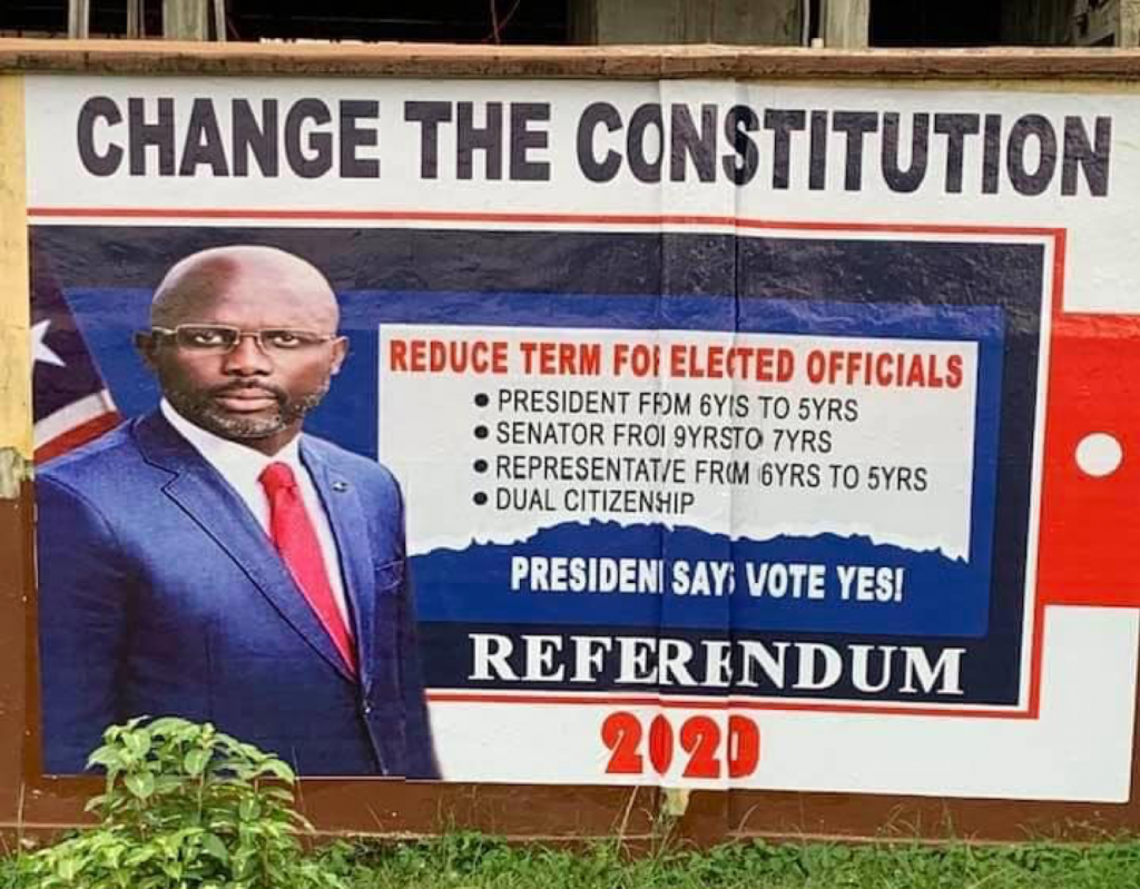 Referendum Banner Featuring President Weah (photo credit: FPA) Referendum Banner Featuring President Weah (photo credit: FPA)