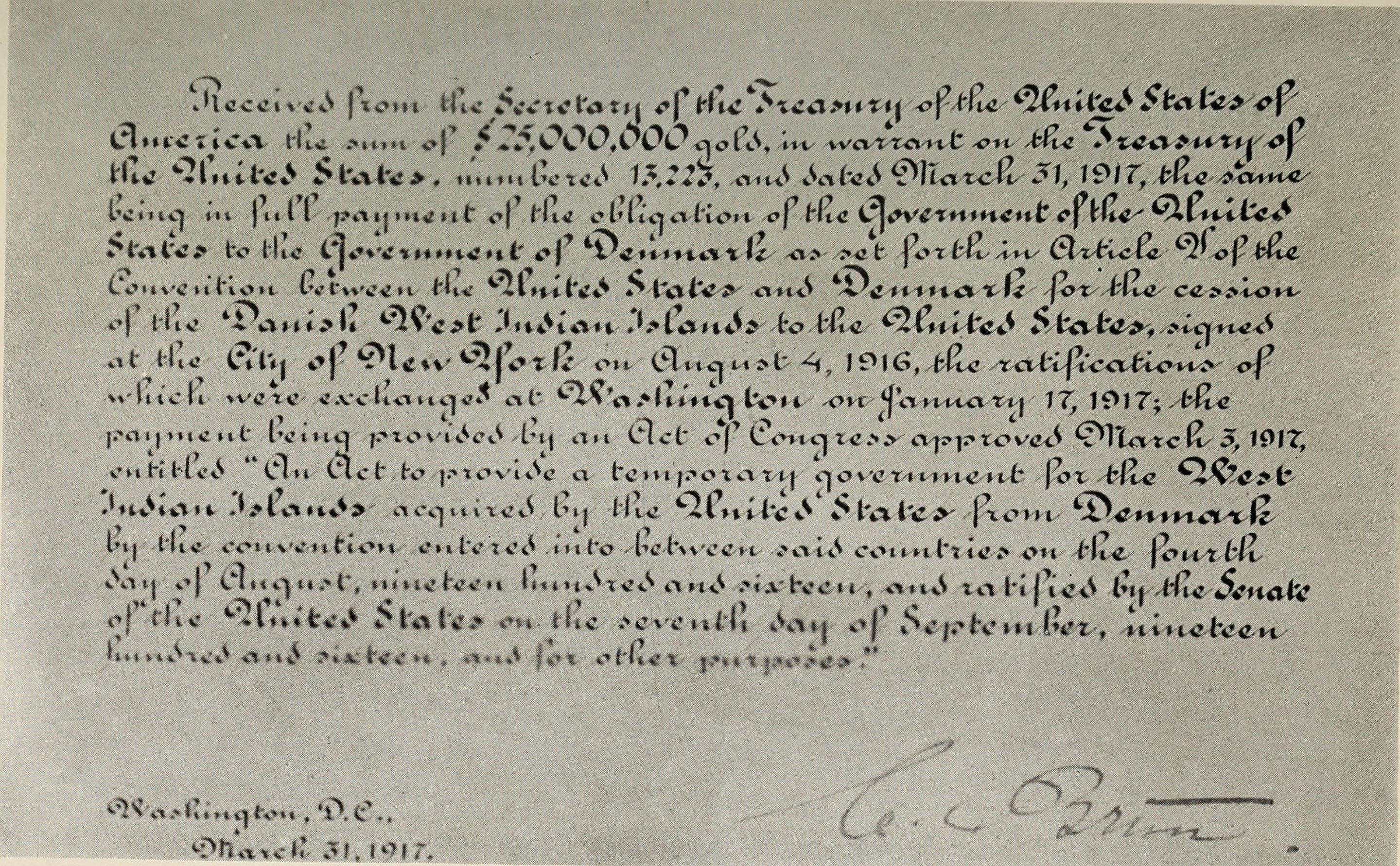Sale of the Islands to the United States (photo credit: Pasquines) Sale of the Islands to the United States (photo credit: Pasquines)
