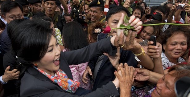 Ms Yingluck's supporters believe the courts are biased against her (AFP) AFP