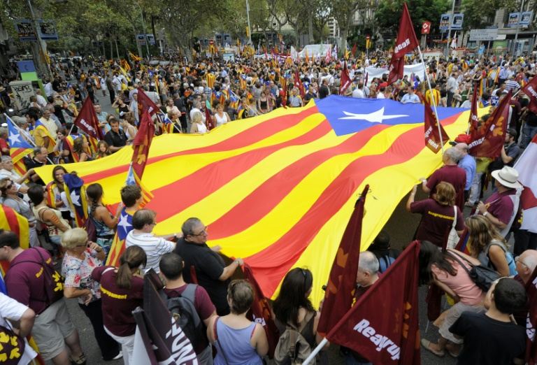 Pro-independence parties in the wealthy northeast Spanish region of Catalonia are seeking to pass a resolution announcing the formal start of secession from Spain (photo credit: AFP) Pro-independence parties in the wealthy northeast Spanish region of Catalonia are seeking to pass a resolution announcing the formal start of secession from Spain (photo credit: AFP)
