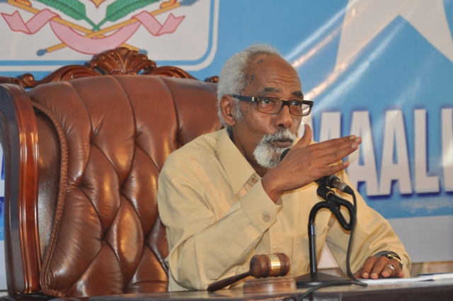 Parliament's speaker Mohamed Sheikh Osman Jawari [photo credit: Mareeg]