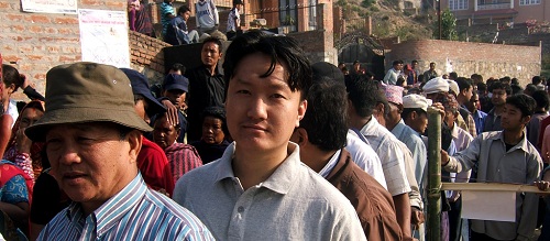 Voters lining up at polling station to vote: C/Flickr/Ashish Lohorung Voters lining up at polling station to vote: C/Flickr/Ashish Lohorung