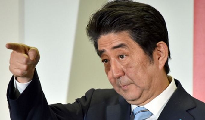 Shinzo Abe. Photograph: Aflo/Rex