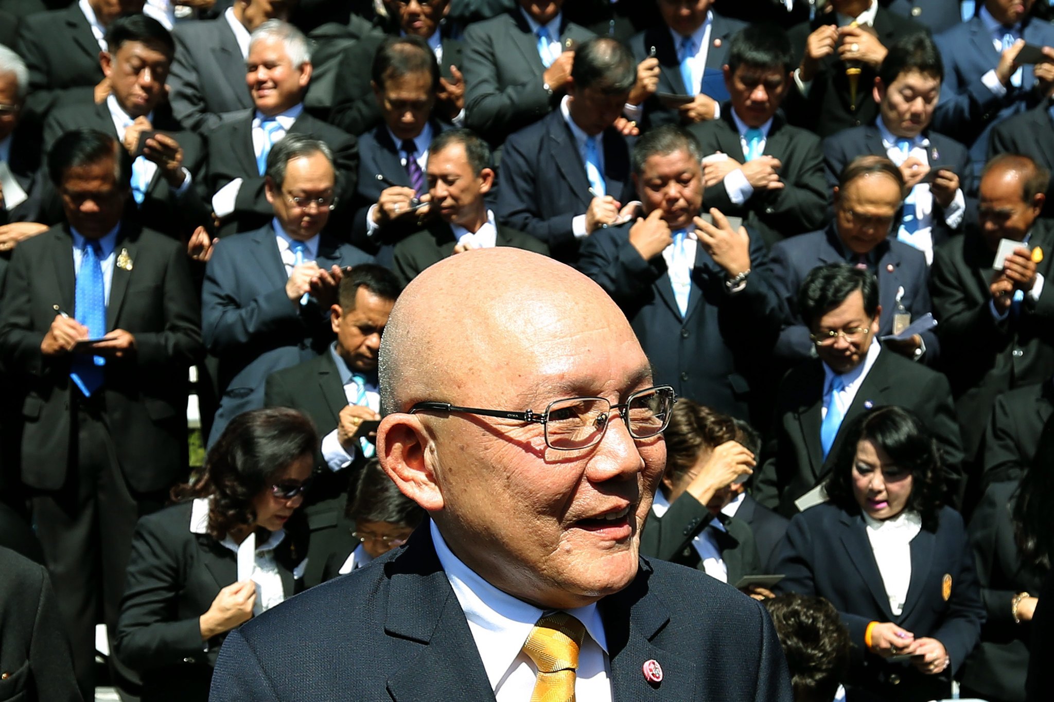 Thienchay Kiranandana, chairman of the National Reform Council, in Bangkok on Sunday after council members voted against a draft constitution [photo credit: European Pressphoto Agency]