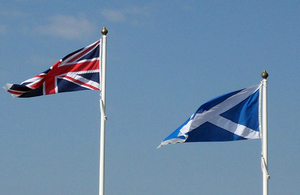 UK and Scottish Flags (photo credit: UK Government) UK and Scottish Flags (photo credit: UK Government)