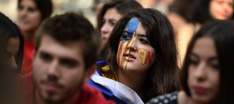 Students protested in Barcelona last week after Spain's Constitutional Court issued a ruling that prevented Catalonia from holding an independence referendum on Nov. 9. Credit Lluis Gene/Agence France-Presse — Getty Images Students protested in Barcelona/Agence France-Presse — Getty Images
